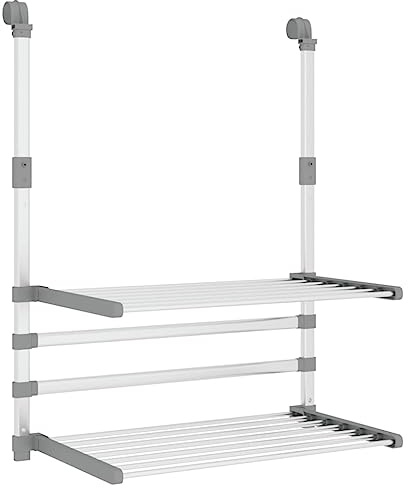 vidaXL Wäschetrockner für Balkon 54x25x42 cm Aluminium