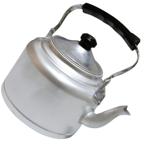 HOMSFOU Vintage Style Aluminum Pot Tea Kettle Handle Desktop Kettle for Office and Home