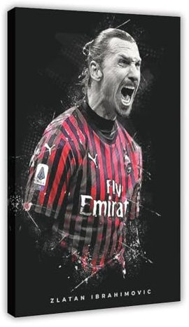 THEGIS Zlatan Ibrahimovic 7 Leinwand-Poster, Wandkunst, Dekordruck, Bild Gemälde für Wohnzimmer, Schlafzimmer, Dekoration, Rahmenstil, 40 x 60 cm