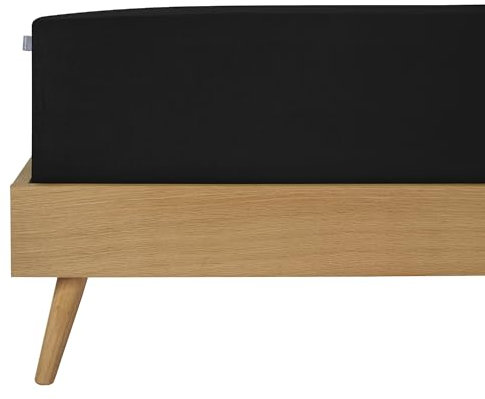 Schiesser Spannbettlaken Elli - 97/3-150 x 200 cm - Schwarz