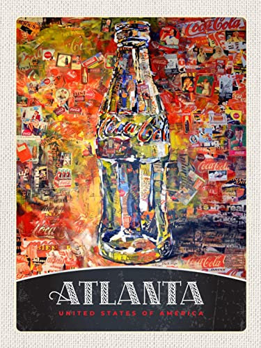 Ontrada Holzschild 30x40cm Antlanta Amerika Coca Cola Gemälde Holz Schild