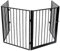 Belfoyer Barrière de Sécurité Enfant, 4 Panneaux, Grande Version 2,4M, Barrière d'Escalier à Fixation par Pression sans Percer, Métal, Noir