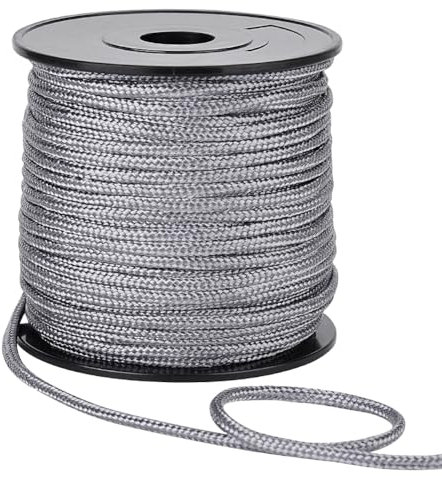 PH PandaHall 54 Yards Nylon Rope Parachute Cord, 3mm Gray Blinds String Braided Lift Shade Cord Wind Chime Cord Replacement for Crafting, DIY Projects, Camping, Active Outdoors