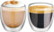 KAMEUN Double Walled Glass Mugs, 250ml Latte Glasses, Cappuccino Macchiato Cups Set of 2, Borosilicate Heat for Espresso Tea Bag Beverage Milk Juice Ice Cream (250ml)