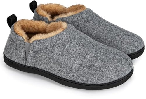 Snug Leaves Herren Wollfilz Hausschuhe Bequem Warm Winter Hausschuhe mit elastischen Gores, cool grey, 40/42 EU