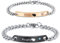 MeMeDIY 2 Stücke Set personalisierter Paar-Armbänder Anpassen Gravur Name/Datum für Männer Frauen Freundin Edelstahl Verstellbarer Panzerkette Liebesbeziehung Valentinsgeschenk D1