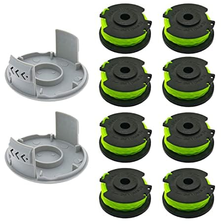 luolety Bobina di filo per decespugliatore Ryobi RAC142 36 V, per RLT36B33 e RY36LT33A-0, bobina di ricambio da 2 mm, 6,1 m (8 bobine + 2 tappi)