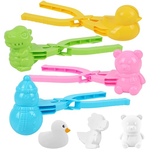 ODIWEN 4 Stück Reisball Formen, Reis Ball Moulds,Sushi Form,Onigiri Form,Reis Former,Bento Pressform,Sushi ReisbäLlchenform Set,Onigiri Maker,Reisform,Schneeball Maker,Schneeball Zange,Schneeball Clip