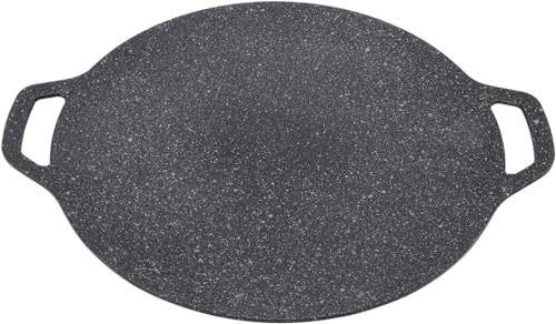 LRTYZBD Frying pan Cast Iron Baking Pan Round Cast Iron Frying Pan Cast Iron Pizza Pan with Handles for Hiking Climbing Camping Lake Fishing ovenware