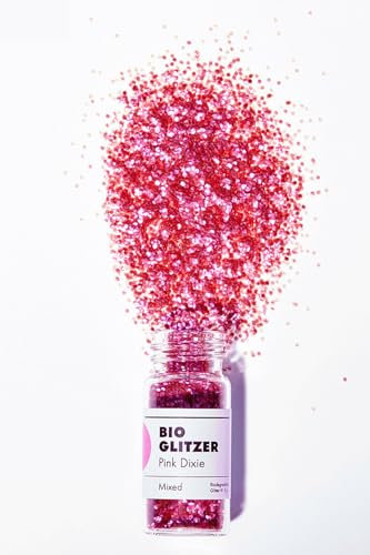 Birkenspanner Bio-Glitzer | Biologisch Abbaubar | Plastikfrei | Einfach auftragen | Lange glänzen | Made in Germany | 5g Mixed | Pink Dixie