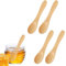 Prasacco Lot de 4 petites cuillères en bois, mini cuillères en bois, petites cuillères pour pots à épices, cuillères à épices rondes, cuillères à miel, petites cuillères à café, cuillères en bois pour