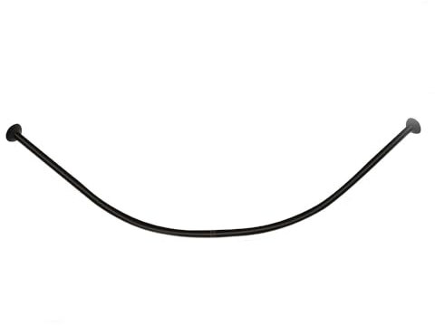 Vetrineinrete® Bastone per tenda doccia universale curvo con aste 90x90 cm nero asta per tende arredo bagno