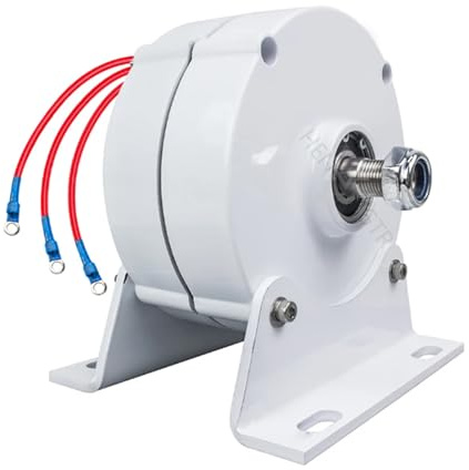 HENGJINGTR Generador del Imán Permanente De 3000W 12V 24V 48V, Alternador De La CA del Solo Eje DIY con La Base Y Ningunos Engranajes, Velocidad 400 RPM para Los Aerogeneradores,24v