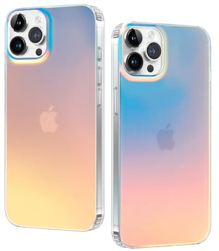 DEVASO Case for iPhone 13 Pro Max, Iridescent Fluorescent Mobile Phone Case, Anti-Fingerprint, Anti-Shock, Beautiful Light Effect Protective Case for Women and Girls