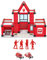 EHJRE Feuerwehr Bausatz, Selbstmontage, Architekturszene, 3D Puzzle, Feuerwehr Center, Spielset für Architekturmodell, Geschenk, 158 Stück