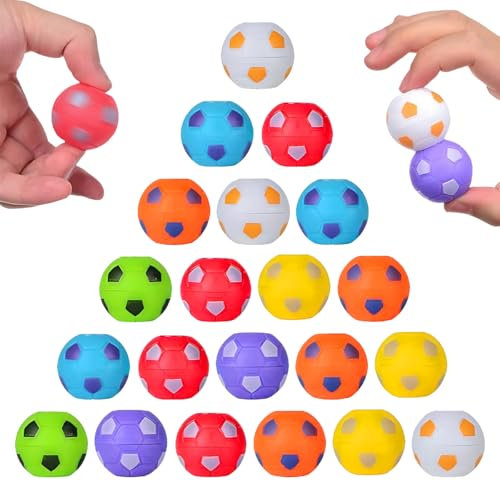 Fußball Spinner Fingerspitzen Spielzeug, 24 Stück Fußball Fidget Spinner Ball, Drehbare Spiel Kinder Mini Fusball Spinnendes Spielzeug für Klassenzimmer Preise Geschenke Kindergeburtstag