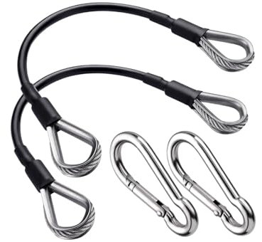 kowaku 2X Cavo di Estensione per Palestra Multifunzione Portatile in Acciaio Inossidabile Cavo di Forza per Allenamento per Spalla bicipiti Schiena Esercizio