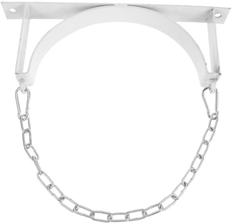 SKISUNO Wall Mounted Propane Cylinder Stand Single Gas Tank Holder White Metal Bracket for Laboratory School Welding and Camping Gas Cylinder Fixing