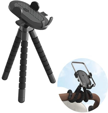 Baby Stroller Phone Holder, Phone Holder for Shopping Cart, Golf Cart, Push Cart, 360° Rotation Portable Cell Phone Clamp for Motorcycle, Scooter, ATV, Boat, Spin Bike, Treadmill, Handlebar.