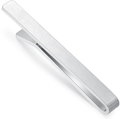 HONEY BEAR 5.4/6cm Krawattennadel Krawattenklammer für Herren Tie Clip Hemd Business Hochzeitsgeschenk 2.12/2.36inch (Gebürstetes Silber 5.4cm)