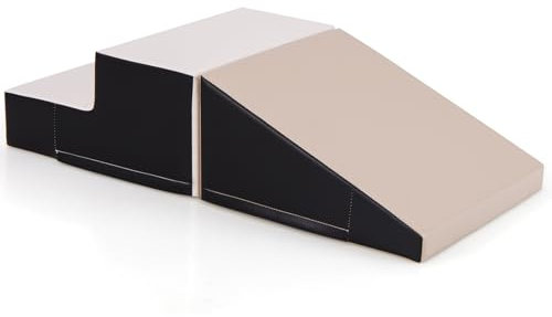 GOPLUS 2er Set Schaumstoffbausteine, Softbausteine zum Klettern & Rutschen, Riesenbausteine aus Kunstleder & Schaumstoff, Großbausteine für Baby & Kleinkinder (Schwarz)