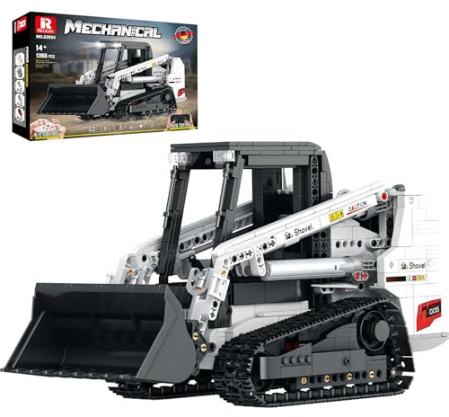 Reobrix Bobcat Kompaktlader-Baustein-Set, App-Fernsteuerung, Ladefahrzeug, Konstruktionsspielzeug mit 2,4 GHz Mehrspieler-Modus 22004, Fahrzeuge, Geschenk für Kinder und Sammler, 1227 Teile