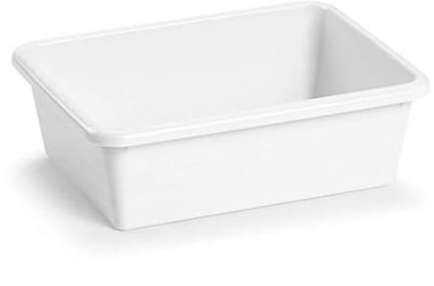 Tradineur - Pack de 6 bandejas frigoríficas de Almacenamiento, Nº 1, plástico, Reutilizables, Servir Comida, Aperitivos, Fabricadas en España - 890 ml - 19,5 x 15 x 6,5 cm - Blanco