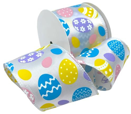 Morex Ribbon Draht, Ostereier-Delights, Schleifenband, 6,3 cm x 9,1 m, Osterdekoration