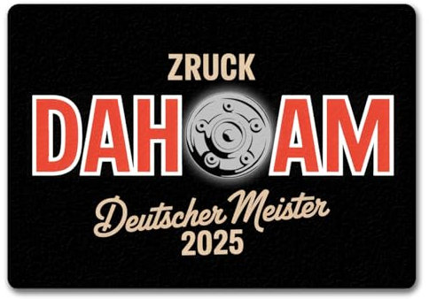 speecheese München Deutscher Meister 2025 Fußmatte in 35x50 cm ohne Rand - zruck dahoam lustige Fußmatte in 35x50 cm ohne Rand für Fans und Heimatstolze Bayern