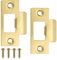 Door Strike Plate，2Sets Latch Plates & Matching Screws, Internal Door Security, for Door Frame Door Jamb（Gold）