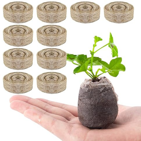 Dischi Per Germinazione Piante | 10 Pezzi Blocco Di Terriccio Per Semenziali Compresso Con Torba | Blocco Terriccio Coltivazione con Nutrienti Accessori Giardinaggio per Orto Fiori
