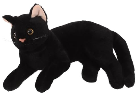 Toddmomy Schwarze Plüschkatze – Realistisches Und Weiches Kuscheltierkissen für Kuscheligen Komfort, Niedliches Geschenk für Kinder Und Erwachsene, Weihnachten, Valentinstag, 30 cm