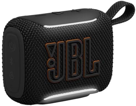 JBL Go 5, Altoparlante Bluetooth Ultraportatile, Impermeabile, Nero | Potente JBL Pro Sound, AirTouch Pairing, Auracast, Illuminazione Ambient Edge, Bluetooth 6.0 e fino a 10 Ore di Autonomia