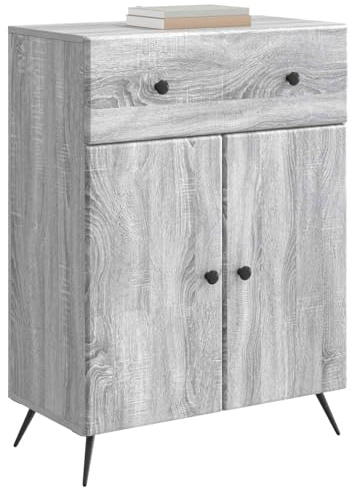 vidaXL Sideboard Graues Sonoma 66 x 34,5 x 90 cm Holzwerkstoff, Moderner Sideboard, Esszimmer Buffet mit viel Platz, Elegantes Möbel für Deine Wohnstube
