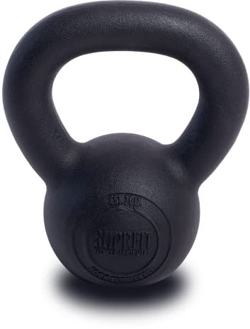 SUPRFIT - Econ Professional Kettlebell 4Kg - Pulverbeschichtete Kugelhantel aus massivem Gusseisen für Fitness, Crossfit & Krafttraining - Schwarze Kettlebells Hantel für Home Gym und Fitnessstudios