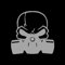 greestick Aufkleber Gasmaske 14x14cm Silber by Sticker Biker Skull Decal Vinyl
