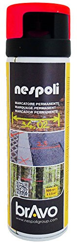 NESPOLI Peinture aérosol traceur de chantier rouge fluorescent 500 ml