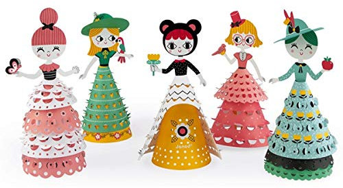 Janod J07786 Pappe, niedliche Puppen, Papierspielzeug, Charakter