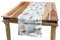 ABAKUHAUS Weihnachten Tischläufer, Winter Retro Wald, Esszimmer Küche Rechteckiger Dekorativer Tischläufer, 40 x 180 cm, Braun Blau