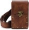 Steampunk Wandern Hüfttasche Dunkelbraun Damen Multifunktions Mode Trompete Postman Messenger Bag Herren Gürteltasche Handy Outdoor Tasche