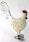dekoundmeer EIN weisses Huhn aus Metall zur Dekoration 20 cm Höhe