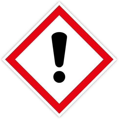 Aufkleber Warnzeichen GHS 07 „Chemikalien/Ausrufezeichen/Achtung“ Gefahrensymbol Folie selbstklebend, quadratisch | 5-20cm Made in Germany, Größen Name: 8,5x8,5cm