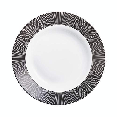 18pc Opal Glass Dinner Set Christmas Dinnerware Tableware Modern (Black, 6 Soup Bowls)