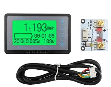 DollaTek Moniteur de Batterie TF03K 50A, Plage de Tension d'alarme programmable Haute et Basse Tension 10V-120V avec Fil Terminal et Fil blindé 5M