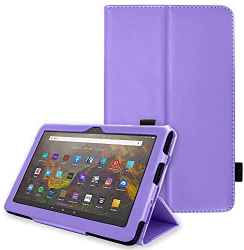TECHGEAR Neue Fire HD 10 / HD 10 Plus Hülle - PU Leder Slim Hülle mit Ständer, Handschlaufe [Auto Schlaf/Wach] Schutzhülle Tasche für Amazon Fire HD10, HD 10 Plus (11. / 13. Generation 2023/2021)