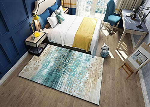 Rugs Washable Joop Teppich Schlafzimmer Blauer Teppich Wohnzimmer Niedrig Plüsch Teppich Haarlose Design Tragen Komfortabel Schallschutz Teppich 140x200cm