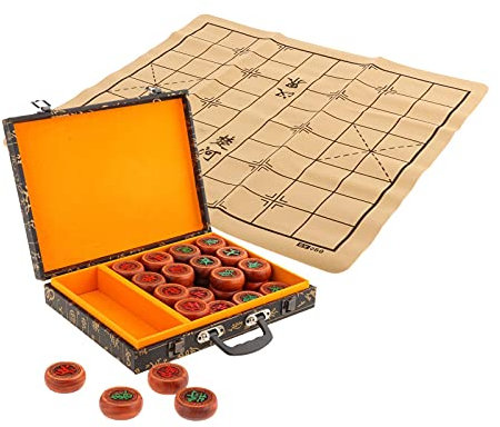 Sharplace Jeu d'échecs Chinois en Palissandre Jeu de société Familial 4,8 cm de diamètre pièces d'échecs Cadeaux pour Enfants Adultes - avec Motif