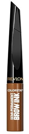 Revlon ColorStay 5-in-1 Semi-Permanent Brow Ink with Spoolie Brush, Waterproof, Transfer-Proof, Eyebrow Makeup, Easy to Remove, 351 Warm Brown Ink, 0.09 fl oz