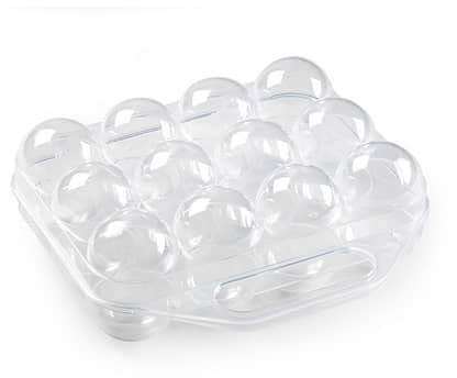 CABLEPELADO Organizador Huevos para frigorífico, Organizador Huevera Frigorífico, Huevera de plástico, Caja Huevos transporte, Cesta para Huevos, egg box, Plástico Libre BPA, Con cierre, Transparente