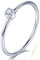 Damen Ringe Weißgold Diamant |Damenring Diamant Steinen | Damen Ringe Modeschmuck | Klassischer Stil Diamant aus 18 Karat Weißgold Ringe Silber Größe 54 (17.2)